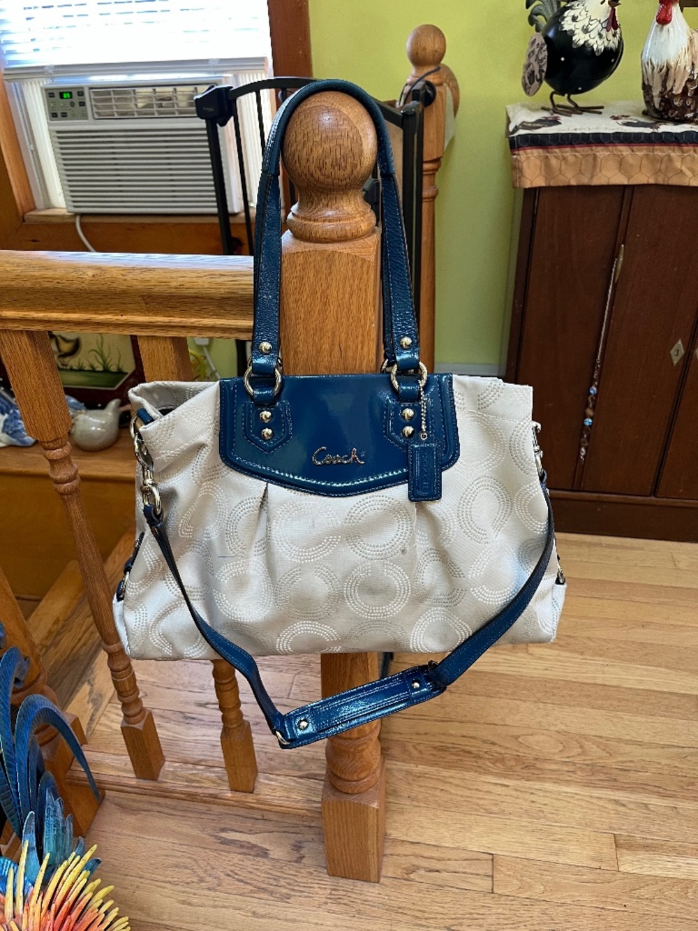 Coach Ashley Dotted OP Art Carryall with detachable longer strap